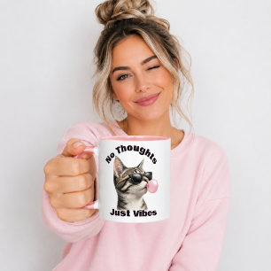 Funny Cool Cat Just Vibes Mug