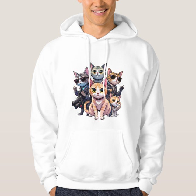 Funny Cool Cat Pullover for Cat Lovers & Gamers (Front)