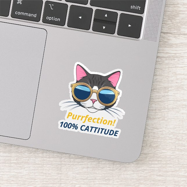 funny Cool Cat Purrfection  (Detail)
