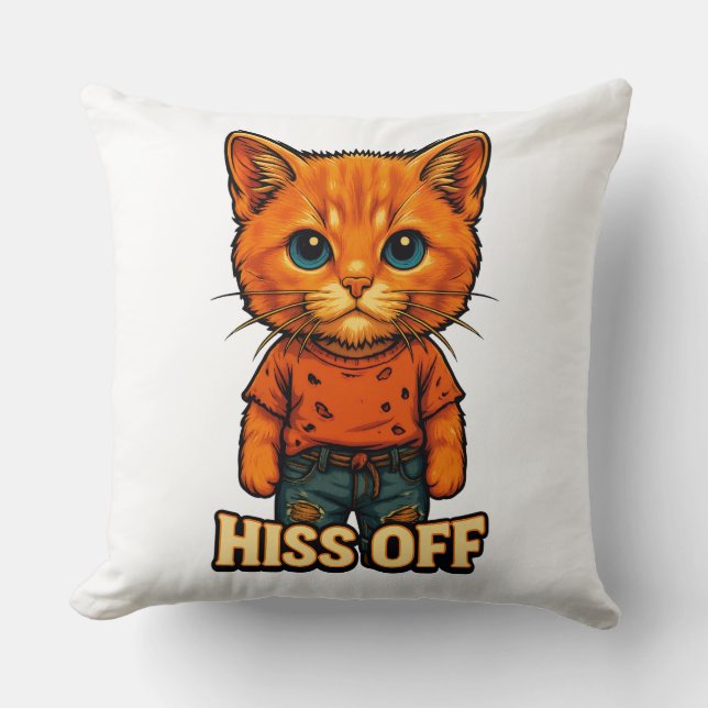 Funny Cool  Cat Quote Tee Cushion (Front)