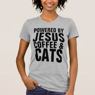 Funny Cool CAT-shirts, CATS COFFEE JESUS T-Shirt