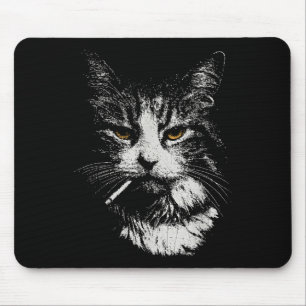 Funny Cool Cat Smoking Funny Meme Cigarette Cat Ga Mouse Mat