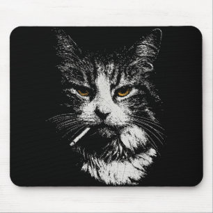 Funny Cool Cat Smoking Funny Meme Cigarette Cat Ga Mouse Mat