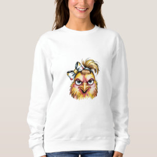 Funny Cool Chicken Sunglasses Floral Sweatshirt