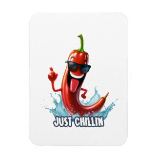 Funny cool chilli pepper for print magnet