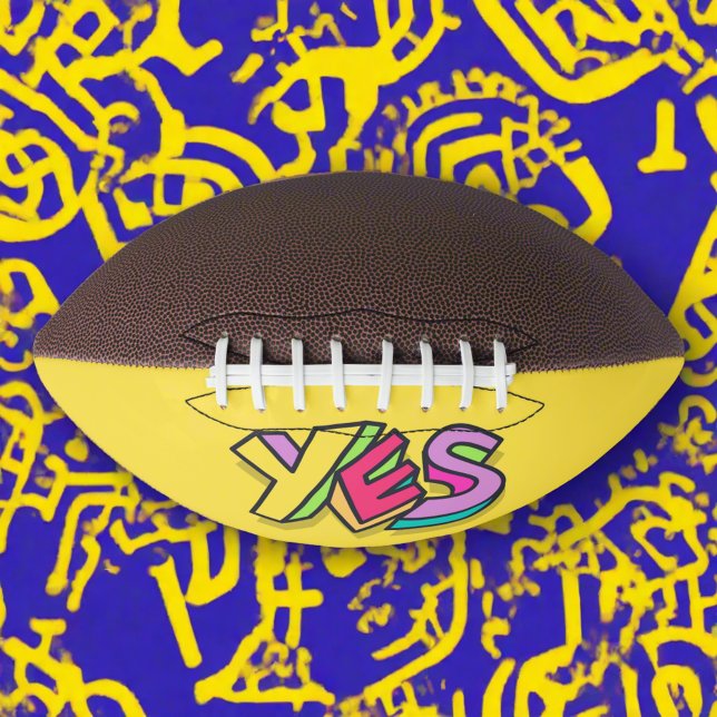 Funny Cool Colourful "YES" Bold yellow Sports  American Football (Creator Uploaded)