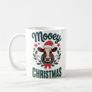 Funny Cool Cow Mooey Christmas Farm Holiday Humor Coffee Mug