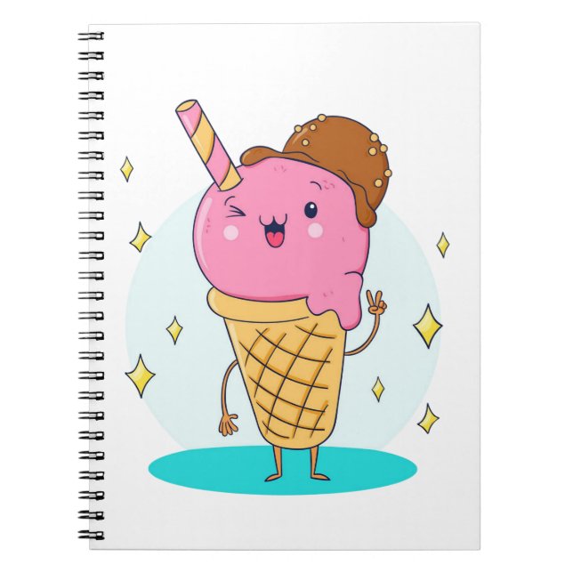 Funny Cool Cute Ice Cream Notebook (Front)