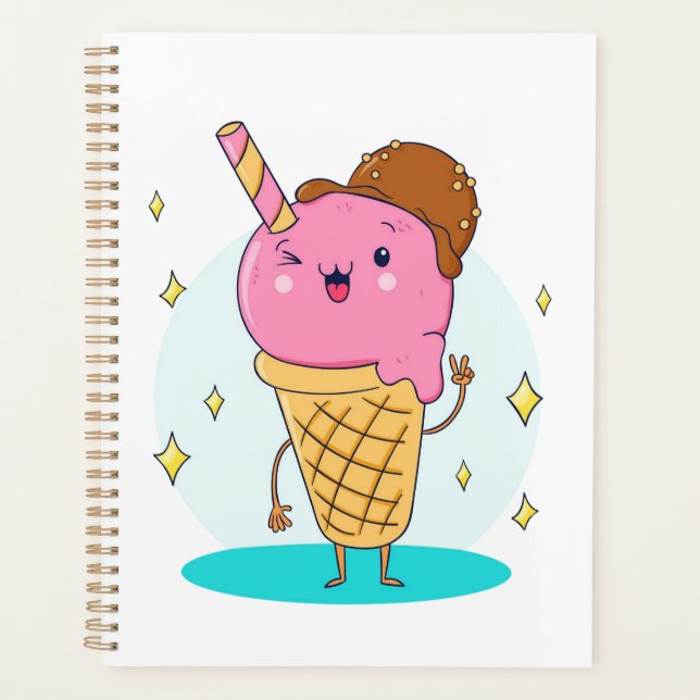 Funny Cool Cute Ice Cream Planner (Front)