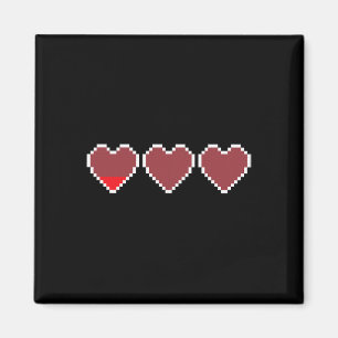 Funny Cool Cute Video Game Hearts Design - Pixel H Magnet
