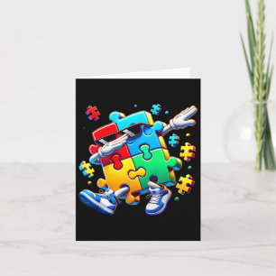 Funny Cool Dabbing Puzzle Piece Autism Awareness C Card