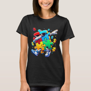 Funny Cool Dabbing Puzzle Piece Autism Awareness C T-Shirt