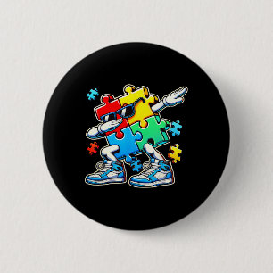 Funny Cool Dabbing Puzzle Piece Autism Awareness G 6 Cm Round Badge