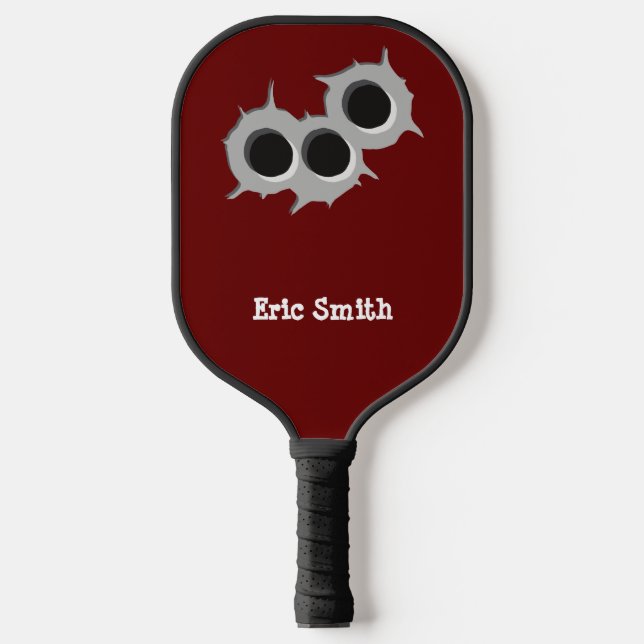 Funny Cool Design 3 (Three) Holes Personalised Pickleball Paddle (Front)