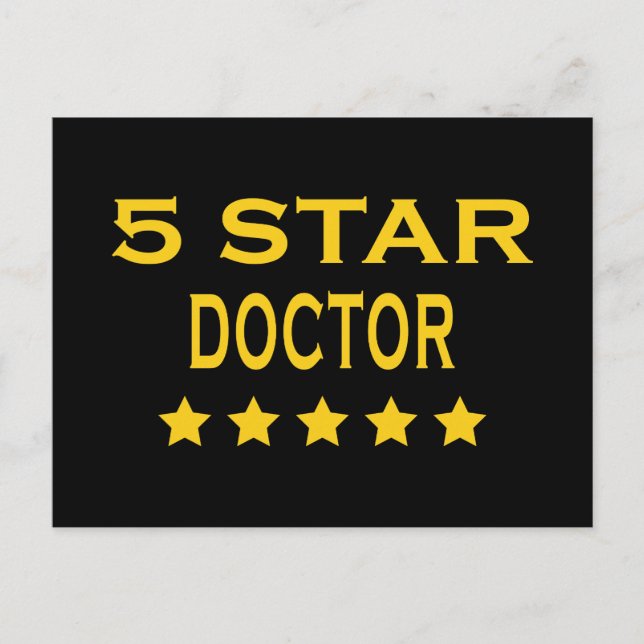 Funny Cool Doctors : Five Star Doctor Postcard (Front)