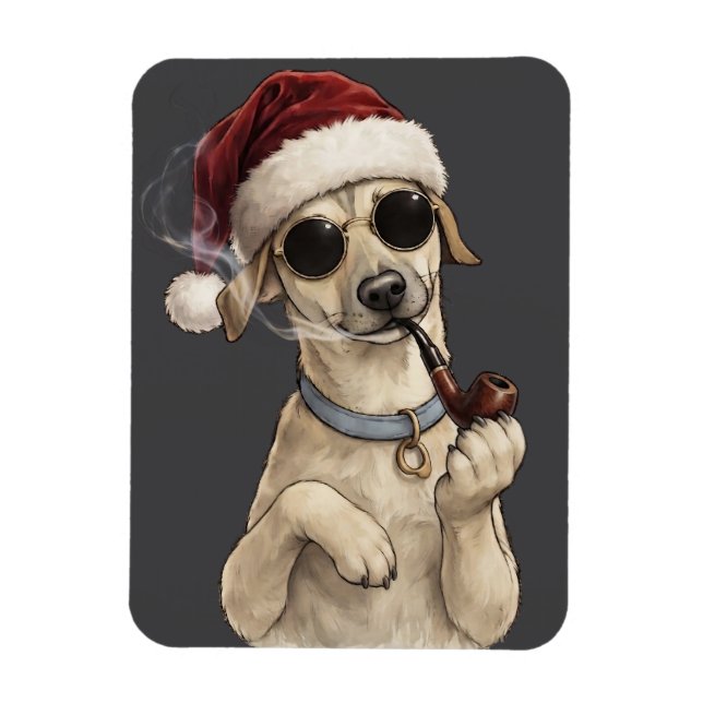 Funny Cool Dog Happy New Year Design Magnet (Vertical)