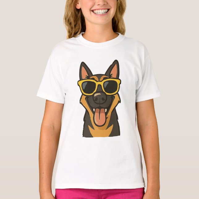 Funny Cool Dog Kids T-Shirt (Front)