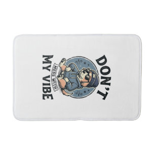 Funny Cool Dog Vibe Vintage Vector T-Shirt Design_ Bath Mat