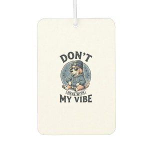 Funny Cool Dog Vibe Vintage Vector T-Shirt Design_ Car Air Freshener