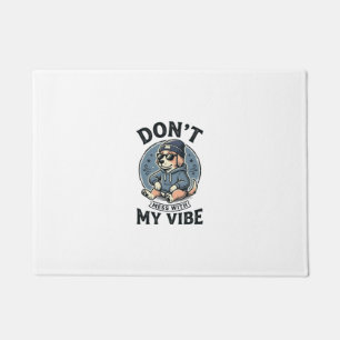 Funny Cool Dog Vibe Vintage Vector T-Shirt Design_ Doormat
