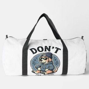 Funny Cool Dog Vibe Vintage Vector T-Shirt Design_ Duffle Bag
