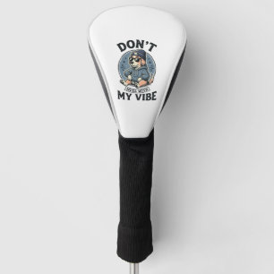 Funny Cool Dog Vibe Vintage Vector T-Shirt Design_ Golf Head Cover