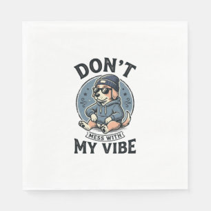 Funny Cool Dog Vibe Vintage Vector T-Shirt Design_ Napkin