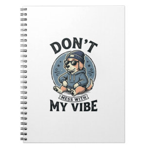 Funny Cool Dog Vibe Vintage Vector T-Shirt Design_ Notebook