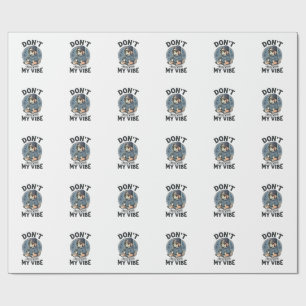 Funny Cool Dog Vibe Vintage Vector T-Shirt Design_ Wrapping Paper