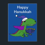 Funny Cool Dragon and Menorah Happy Hanukkah Art Holiday Postcard<br><div class="desc">Hilarious cute dragon carrying menorah candles original art Happy Hanukkah design is fabulous for all who love dragons and celebrating Hanukkah holidays.</div>