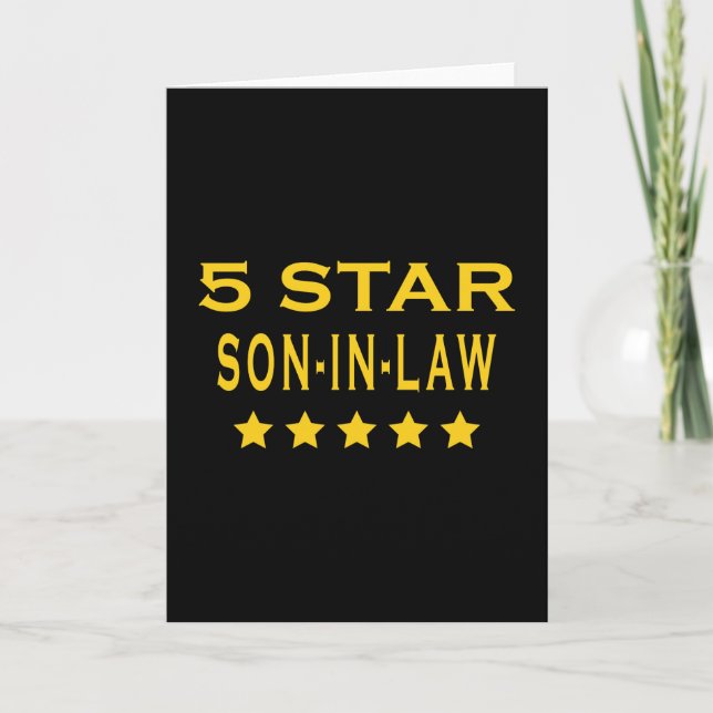 Funny Cool Gifts : Five Star Son in Law Holiday Card (Front)