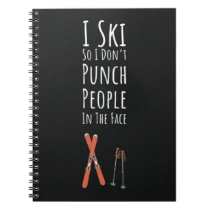 Funny Cool Gifts For Ski Lovers Skiers Skiing Notebook