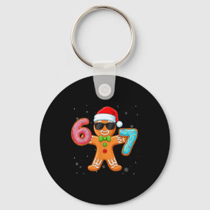 Funny Cool Gingerbread Six Seven 67 Ice Cream Drip Key Ring