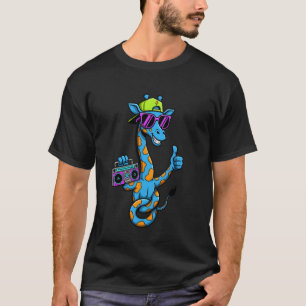Funny Cool Giraffe with Glasses Design for Men Wom T-Shirt