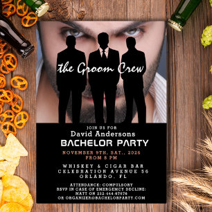 Funny, cool, modern Bachelor Party Foil Invitation