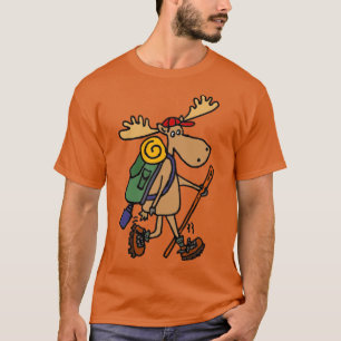 Funny Cool Moose Hiker family T-Shirt