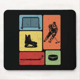 Funny Cool Puck And Stick Game Enthusiast Ice Hock Mouse Mat