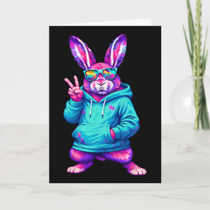 Funny Cool Rabbit Hip Hop Bunny Easter Men Boy Tee Card
