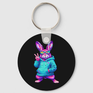 Funny Cool Rabbit Hip Hop Bunny Easter Men Boy Tee Key Ring
