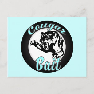 Funny Cool Retro Cougar Bait Geeky Postcard