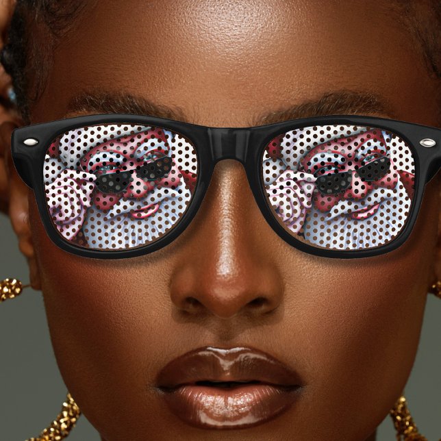 Funny Cool Santa Claus in Sunglasses Christmas (Christmas retro sunglasses with Santa Claus wearing glasses)