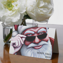 Funny Cool Santa Claus in Sunglasses Christmas