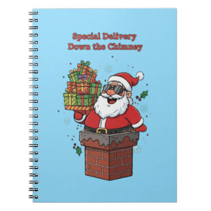 Funny Cool Santa Claus with Sunglasses Christmas Notebook