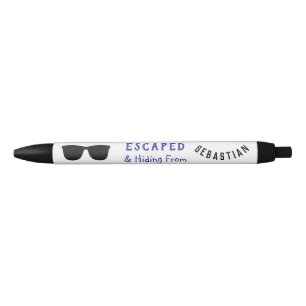 Funny Cool Shades Escaped & Hiding Personalised Black Ink Pen