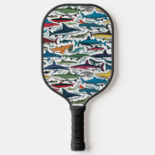 Funny Cool Shark Print Abstract  Pickleball Paddle