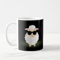 Funny Cool Sheep Sunglasses Neon Green Cartoon