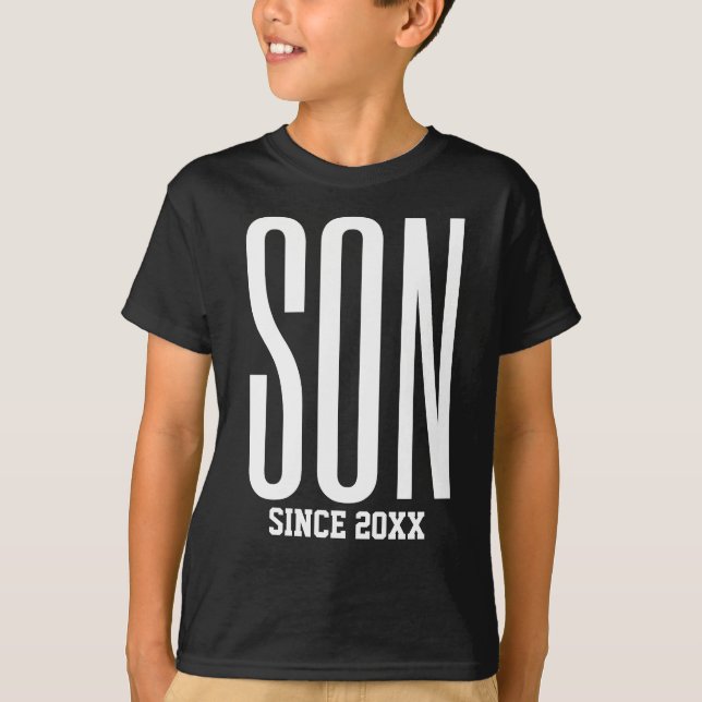 Funny cool son gift black apparel personalise  T-Shirt (Front)