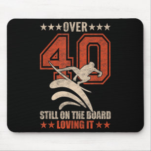 Funny Cool Surfer Dude Surfboard 40 Year Old Surfi Mouse Mat