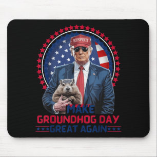 Funny Cool Trump Groundhog Make Groundhog Day Grea Mouse Mat