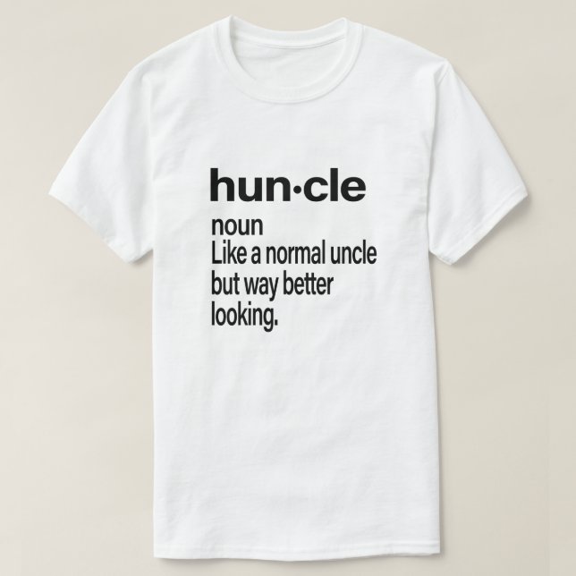 funny cool Uncle Gift Hunkle Definition T-Shirt (Design Front)